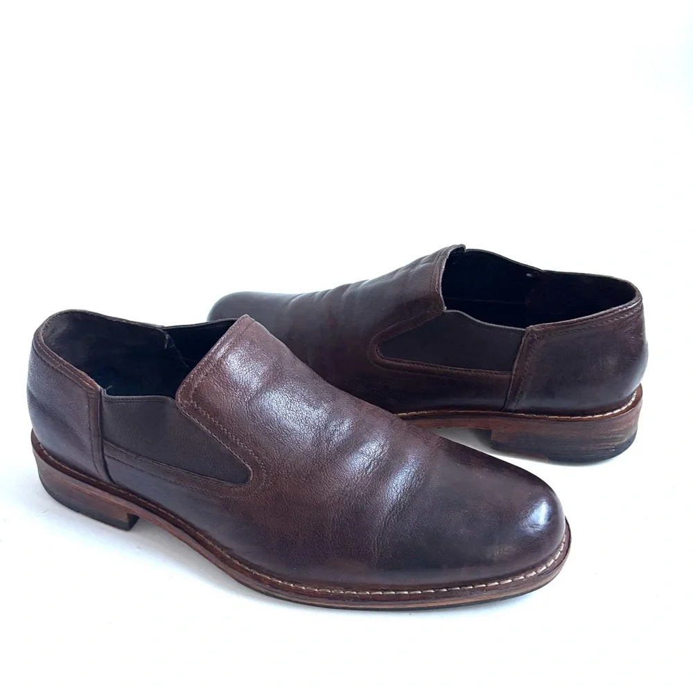 Cole Haan Goring Padded Heel Loafer Dress Shoes Slip On Brown Leather Size 10.5M